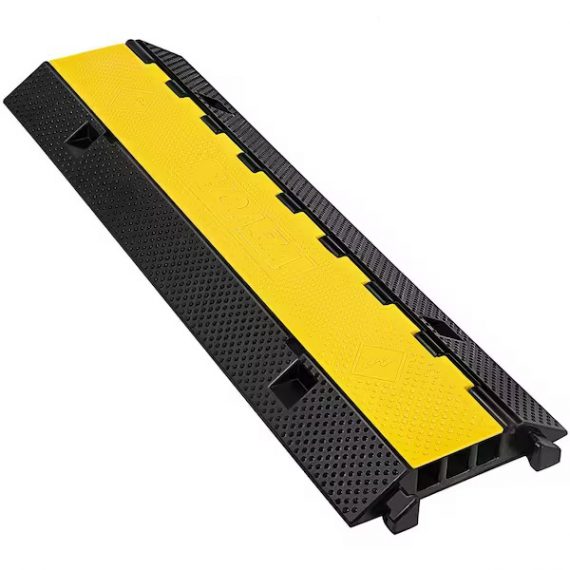 vevor-gxb1000x300x45-3pv0-40-5-in-x-12-in-x-2-2-in-clamshell-cable-organizer-3-channel-speed-bump-22000-lbs-load-cable-protector-ramp-1-pack