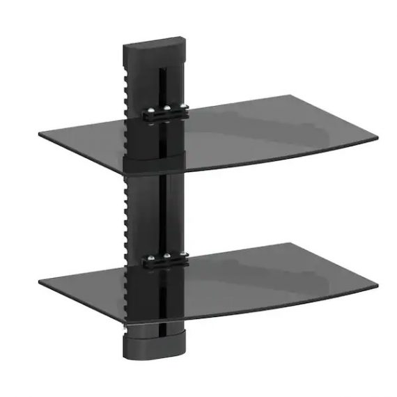 promounts-fsh2-heavy-duty-double-av-wall-shelf-for-cable-box-or-game-consoles-fully-assembled-easy-install-supports-up-to-18-lbs
