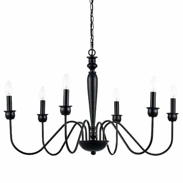 Merra HCF163200BNHD1 6Light Matte Black Classic Candelabra
