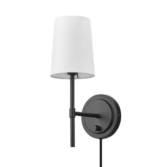Hampton Bay 65755 Ridgeway 1Light Matte Black Wall Sconce