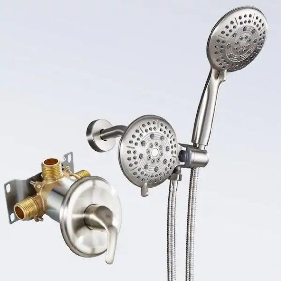 zalerock-ksa112-2-in-1-single-handle-5-spray-shower-faucet-with-4-7-in-wall-mount-dual-shower-heads-in-brushed-nickel-valve-included