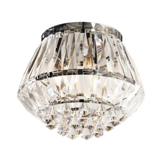 Flint Garden FGC2263110VFG 13.8 in. 3Light Modern Chrome and Crystal