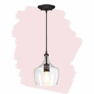 Hukoro NJP122 1-Light Kitchen Island Teardrop Clear Glass Pendant with Black