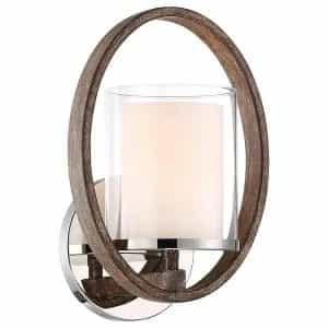 Home Decorators Collection 28011 Downing 1-Light Polished Nickel/Corona Bronze Wall Sconce