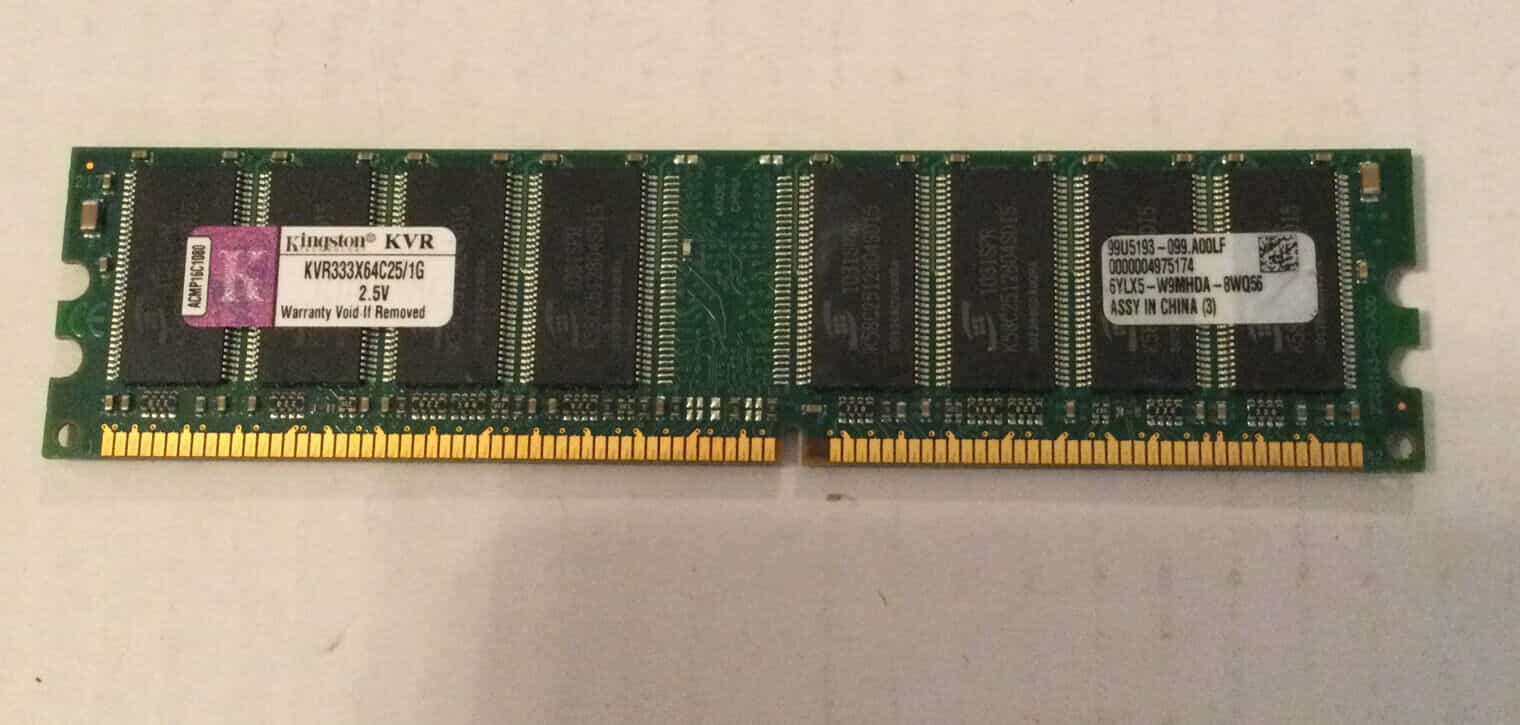 Kingston 1gb Pc3200 KVR400X64C3A/1G Memory RAM Desktop Ram Used