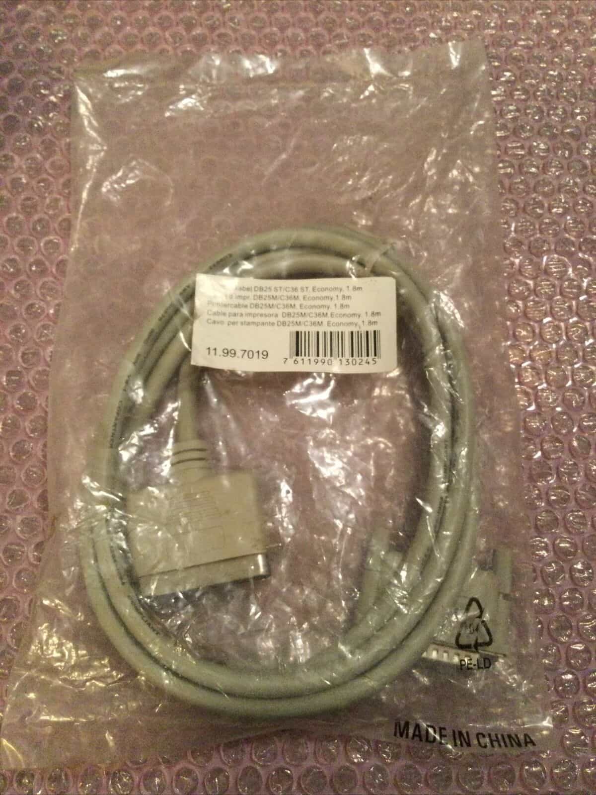 Parallel Printer Cable Centronics DB25 New In Pack