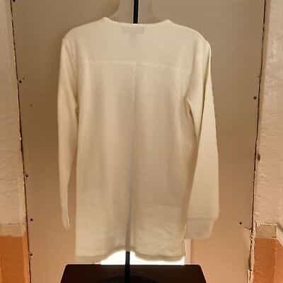 denim-company-eggshell-ribbed-v-neck-long-sleeve-blouse-size-medium