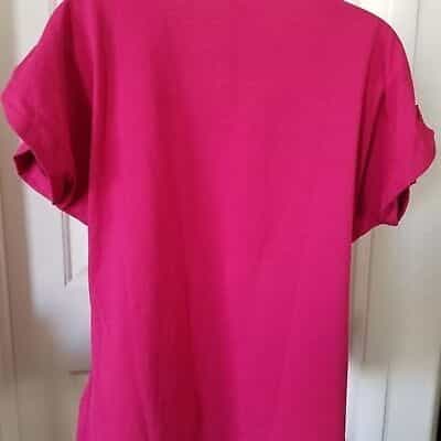 basic-editions-pink-cotton-short-sleeve-scoop-neck-basic-tee-size-large