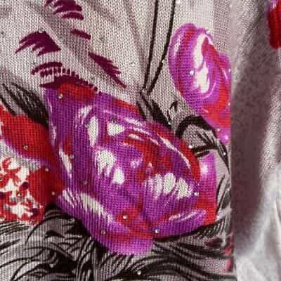 c-d-daniels-purple-floral-3-4-sleeve-sweater-size-2xl