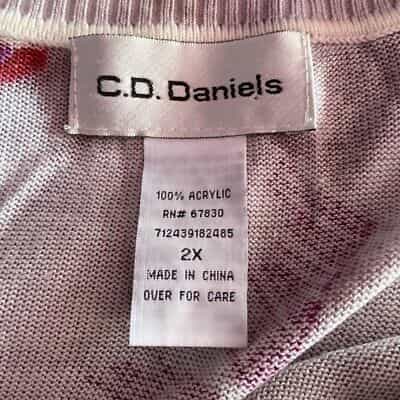 c-d-daniels-purple-floral-3-4-sleeve-sweater-size-2xl