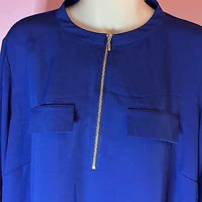 i-n-c-international-concept-royal-blue-blouse-half-zip-tab-sleeves
