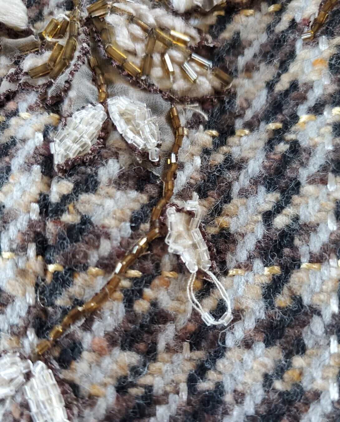 express-design-studio-brown-hounds-tooth-vintage-full-length-coat-size-m