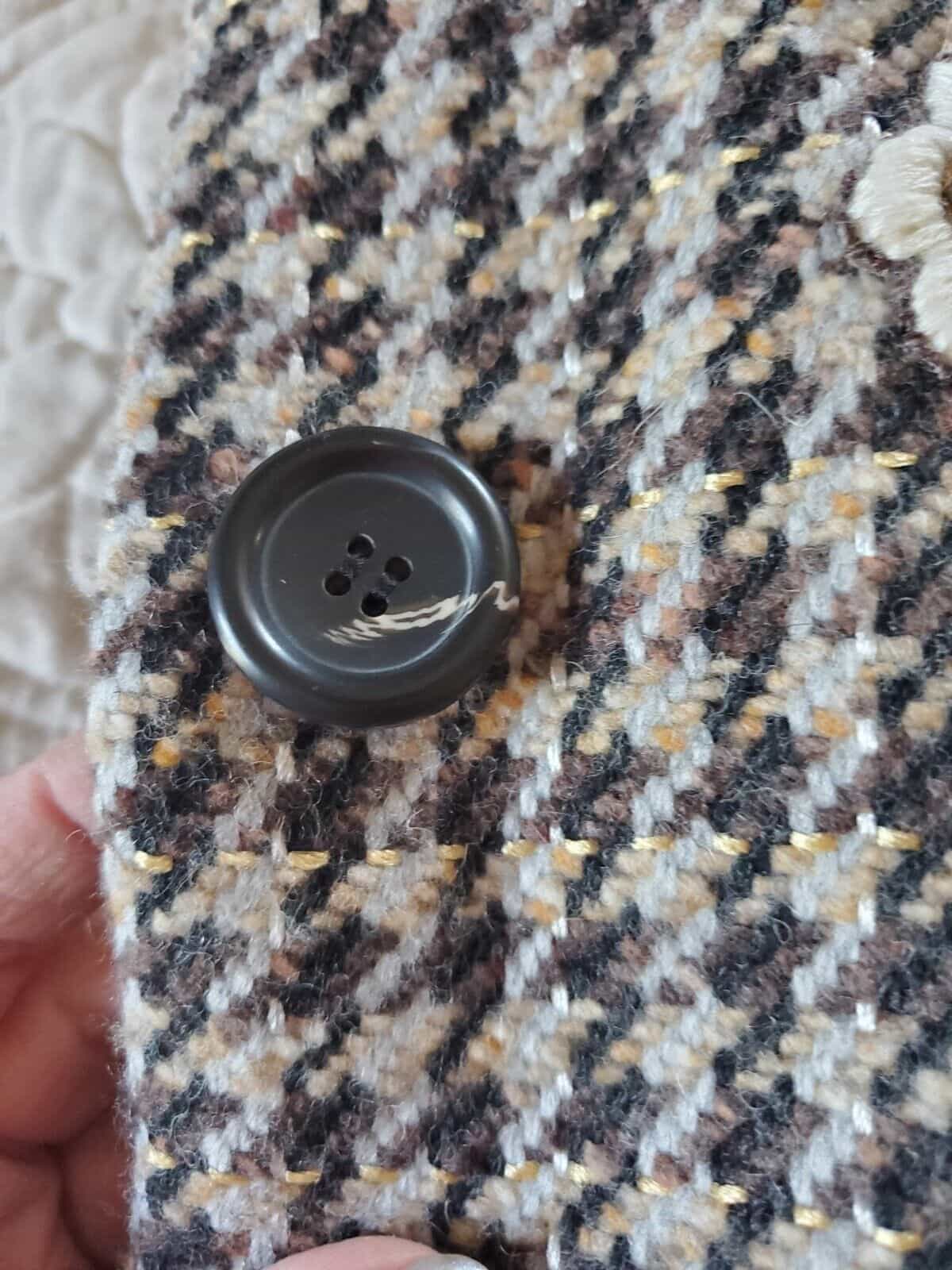 express-design-studio-brown-hounds-tooth-vintage-full-length-coat-size-m