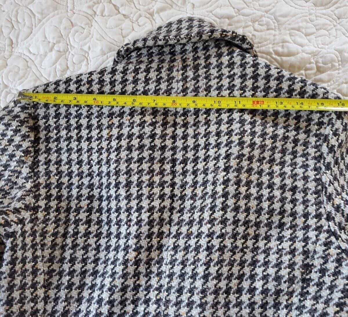 express-design-studio-brown-hounds-tooth-vintage-full-length-coat-size-m