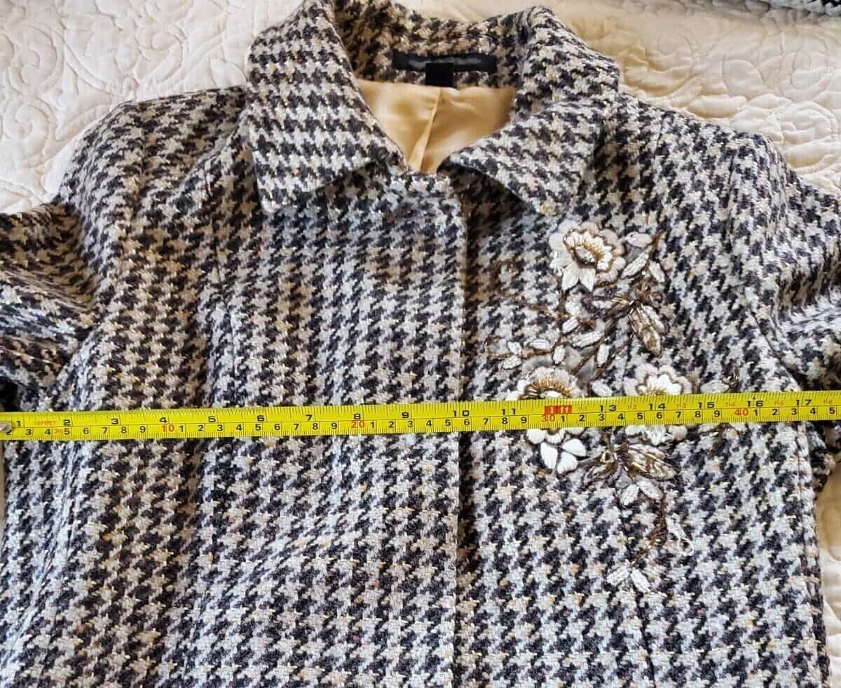 express-design-studio-brown-hounds-tooth-vintage-full-length-coat-size-m