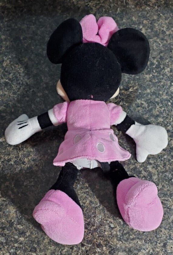 minnie-mouse-stuffed-doll-9-pink-dress-pre-owned-in-good-condition