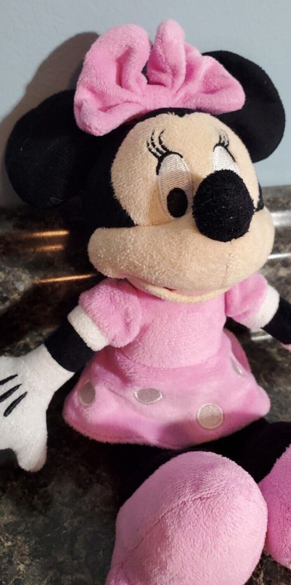 minnie-mouse-stuffed-doll-9-pink-dress-pre-owned-in-good-condition