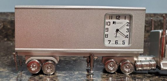 semi-truck-18-wheeler-diecast-clock-silver-metal-time-piece