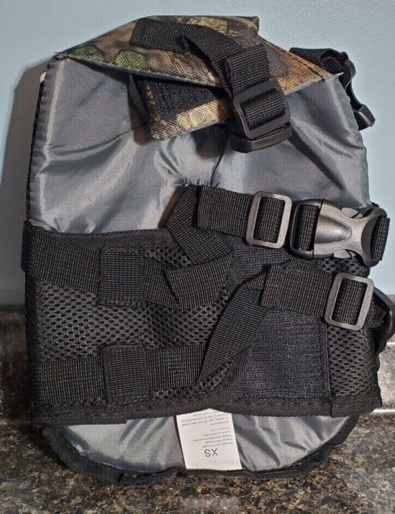 Dog Life Jacket Camo Print Sz XS Excellent Condition With Handle