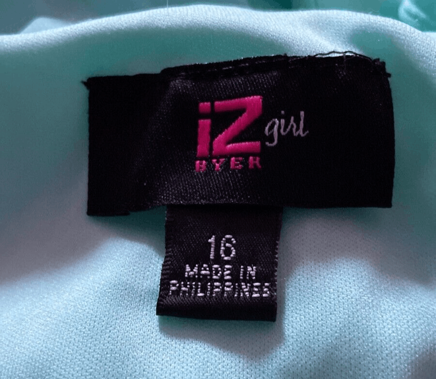 iz-buyer-girl-mint-green-chevron-patten-dress-size-16