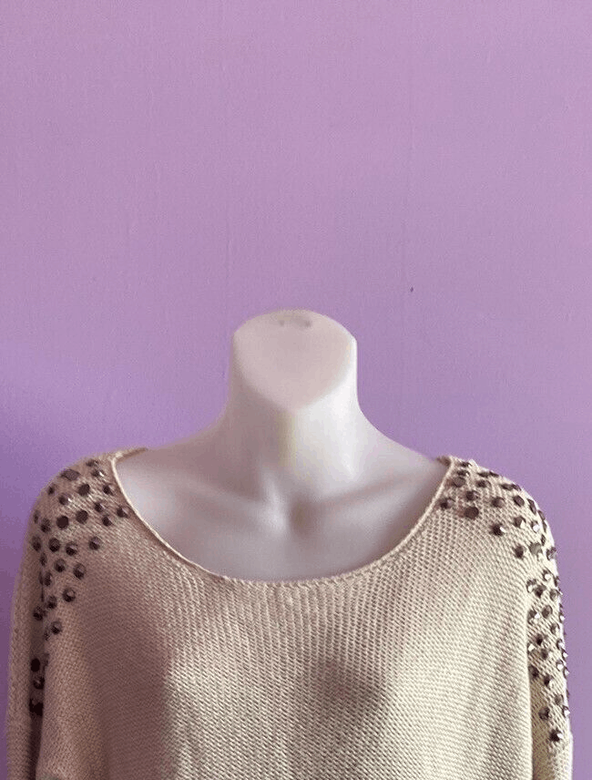 hot-delicious-beige-long-sleeve-silver-embellishments-size-s-m