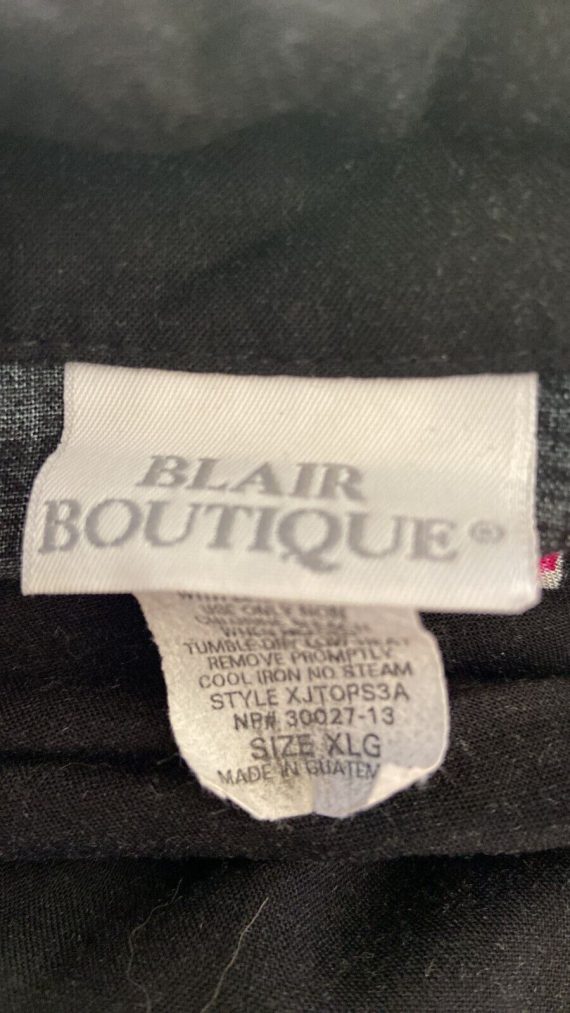 blair-boutique-black-floral-button-down-long-sleeve-blouse-top-size-xl