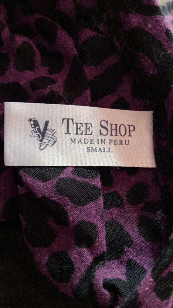 tee-shop-long-sleeve-thin-top-purple-animal-print-size-small