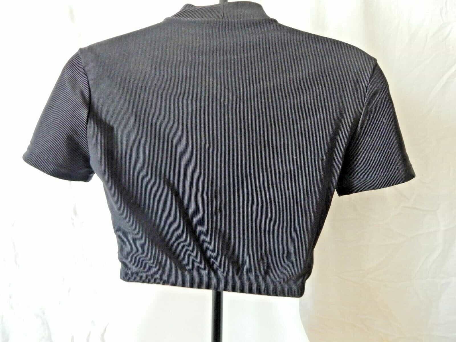 dance-france-black-ribbed-crop-top-orange-crystal-embellishments-size-medium