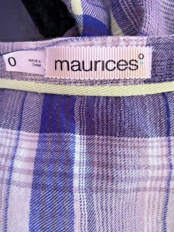 maurices-blue-plaid-button-down-size-0