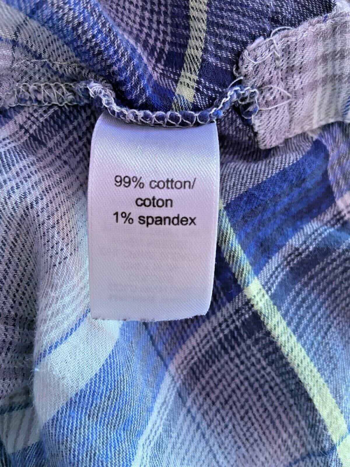 maurices-blue-plaid-button-down-size-0