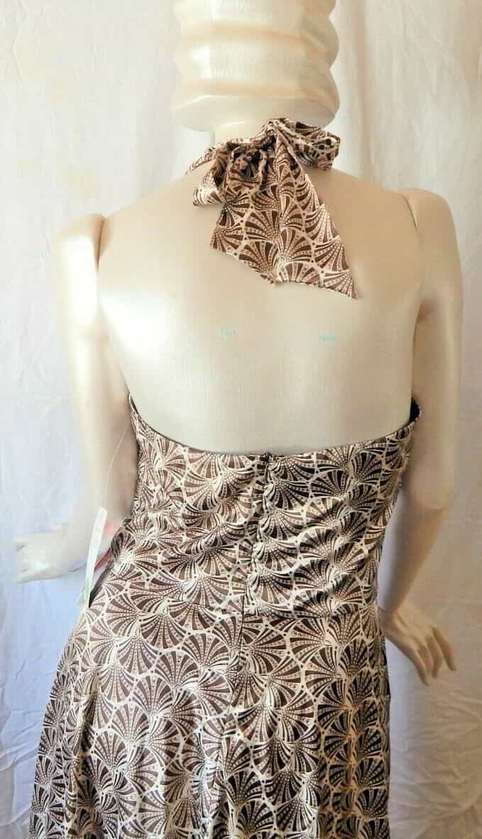 alyn-paige-brown-sea-shell-pattern-halter-dress-size-9-10