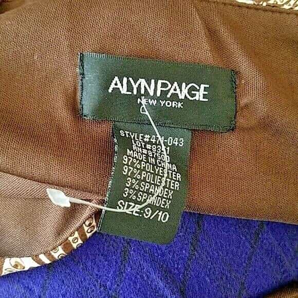 alyn-paige-brown-sea-shell-pattern-halter-dress-size-9-10