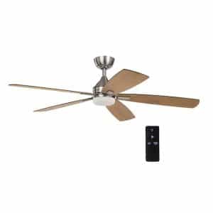 Home Decorators Collection YG630-BN Beckford 52 in. Integrated LED Indoor Brushed Nickel Ceiling Fan with Light and Remote with Color Changing Technology