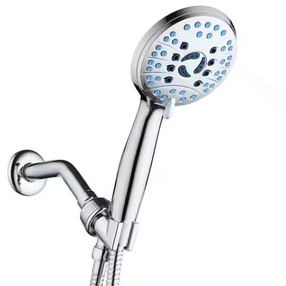interlink-products-intl-inc-1639-8-spray-patterns-1-8-gpm-4-5-in-wall-mounted-dual-shower-head-and-adjustable-pressure-hand-shower-in-silver