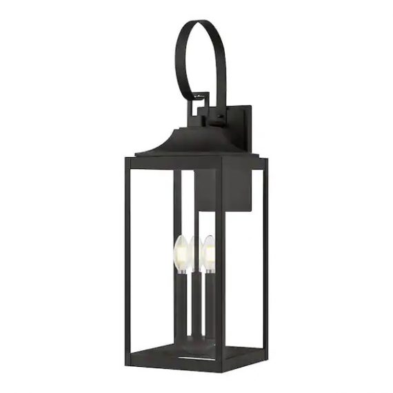 home-decorators-collection-ksz1603al-01-mb-havenridge-3-light-matte-black-hardwired-outdoor-wall-lantern-sconce-with-clear-glass-1-pack