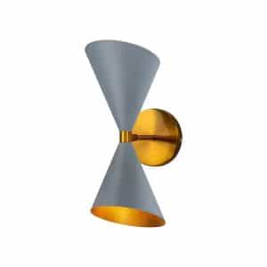 RRTYO 81010000042088 Winston 2-Light Gray Wall Sconce with Light Direction of Up and Down