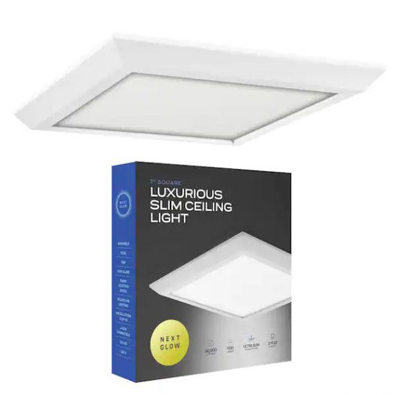 next-glow-ng2186-ultra-slim-luxurious-edge-lit-7-in-square-white-3000k-led-easy-installation-ceiling-light-flush-mount-1-pack