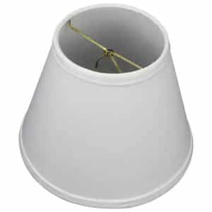 FenchelShades.com 5-8-7-BBR-L-WHI 5 in. Top Diameter x 8 in. Bottom Diameter x 7 in. Slant Linen White Empire Lamp Shade
