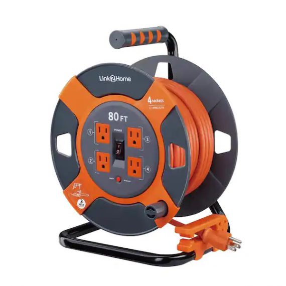 link2home-em-el-800e-80-ft-14-3-extension-cord-storage-reel-with-4-grounded-outlets-and-surge-protector