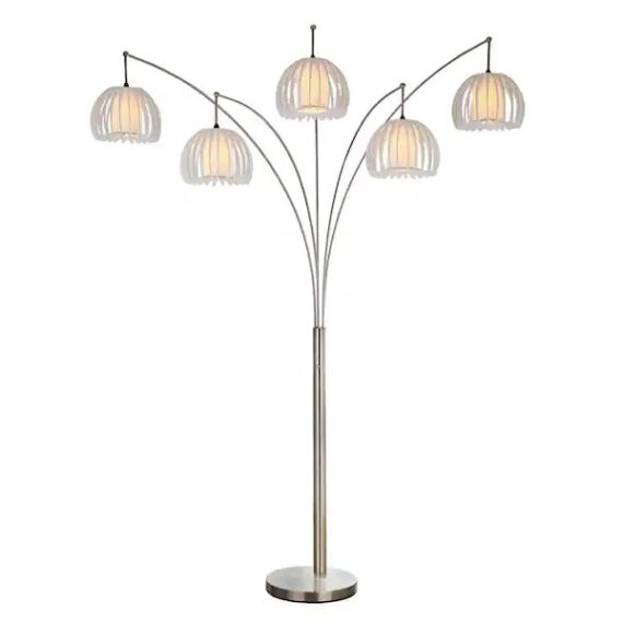 artiva-led612218fsn-zucca-brushed-steel-89-in-5-arc-led-floor-lamp-with-dimmer