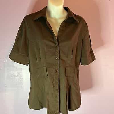 Apt 9 Essential Short Sleeve Shirt Dark Brown Size Large