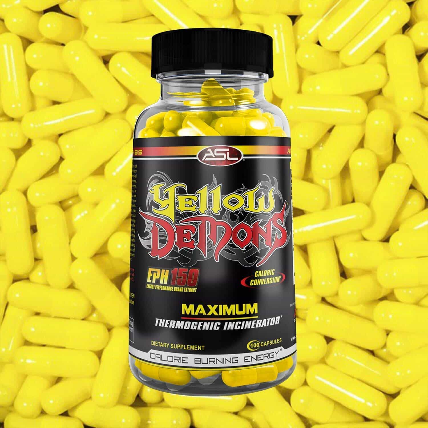 ASL Yellow Demons Maximum Thermogenic Fat burner 100ct Weight Loss Healthy Diet