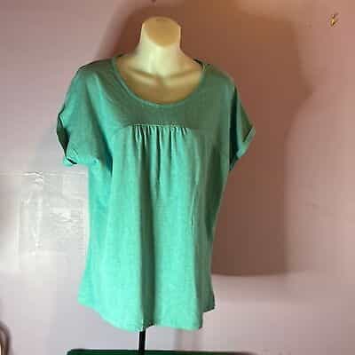 Basic Editions Teal Blouse Classic Fit Size Large