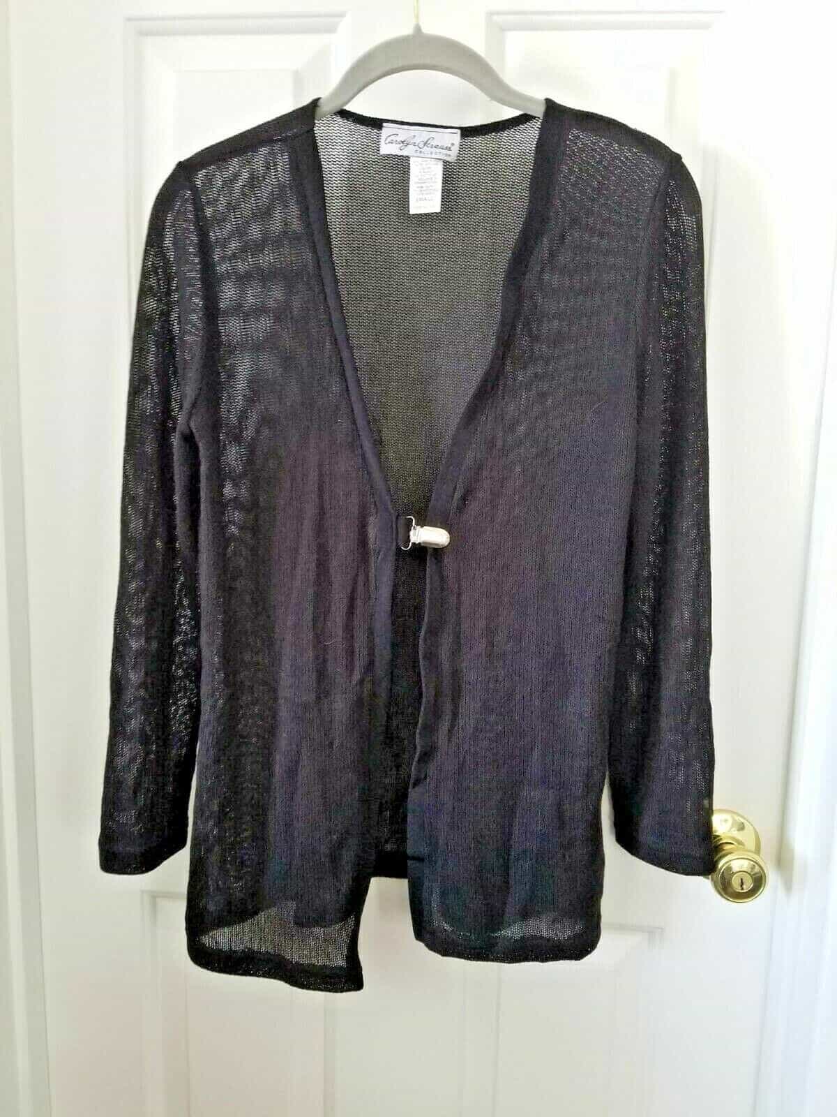 Carolyn Strauss No Button Sweater Black Size Small