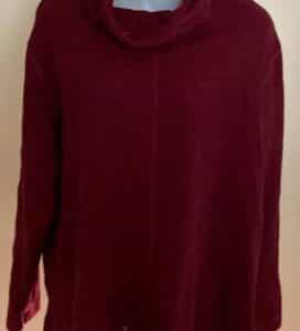 Carolyn Taylor Burgundy Cowl Neck Long Sleeve Sweater Size 2XL