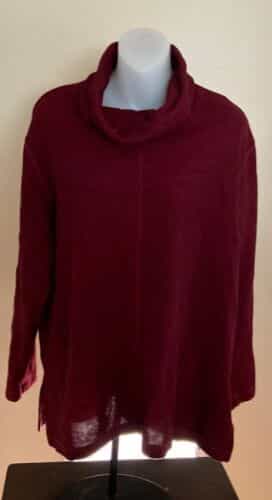 Carolyn Taylor Burgundy Cowl Neck Long Sleeve Sweater Size 2XL