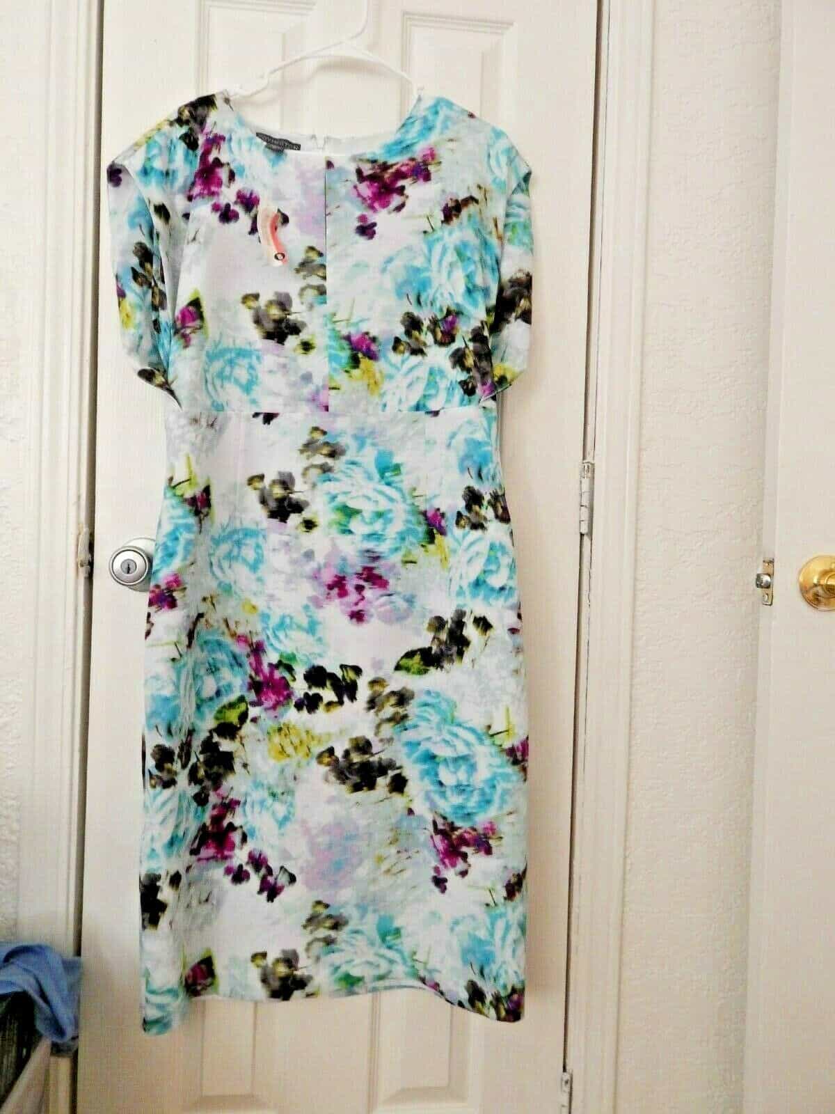 Covington  Purple/Blue Floral Print Dress Size 14