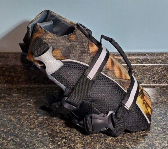 Dog Life Jacket Camo Print Sz XS Excellent Condition With Handle