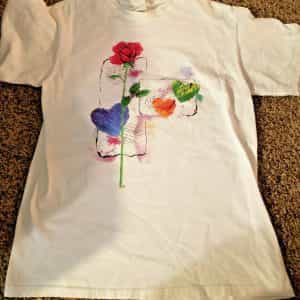 Earth Signs White Floral Tee Size Medium