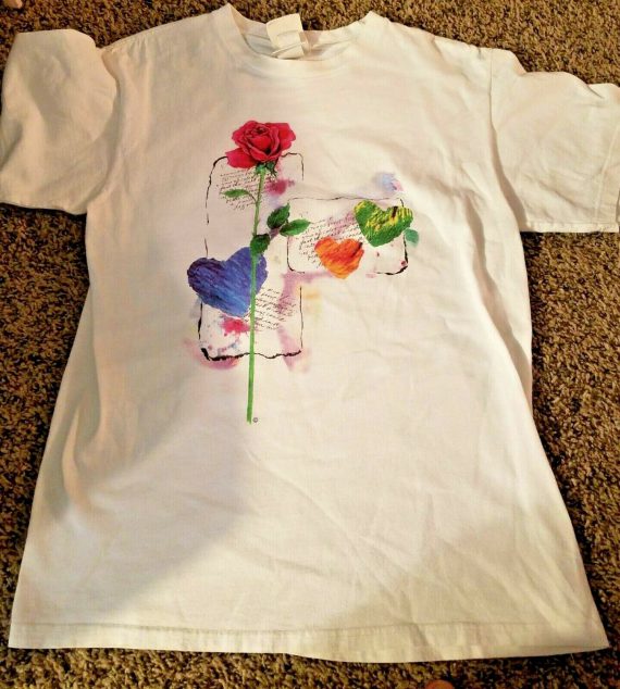 Earth Signs White Floral Tee Size Medium